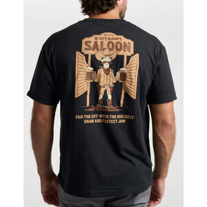 Birddogs Wyatt Slurp’s Saloon Tee 2XL Black Funny Western Cowboy Graphic EUC